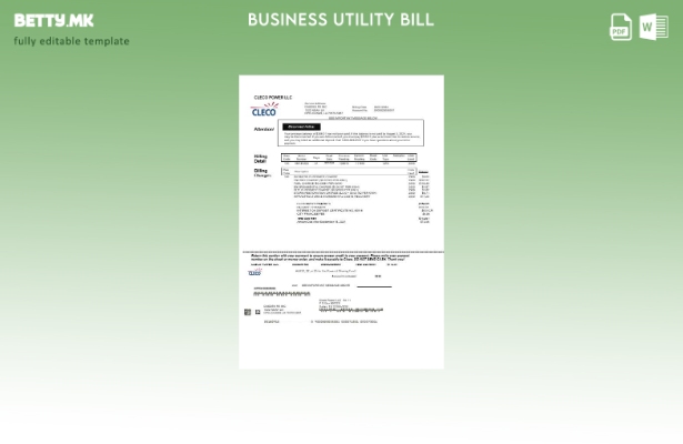 Сметка за комунални услуги за електрична енергија во САД Луизијана Cleco Power